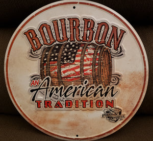 American Tradition Embossed Aluminum Tacker Sign