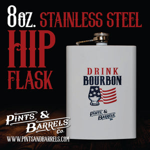 Glass Flag 8oz Stainless Steel Hip Flask